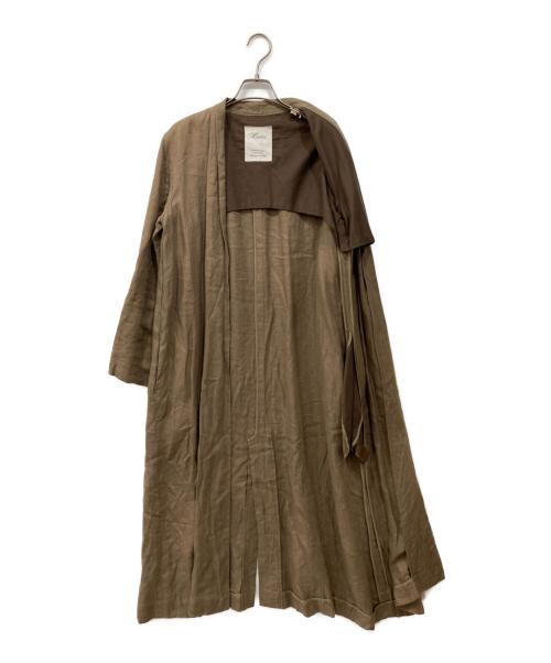 Lisiere（リジェール）Lisiere (リジェール) リネンガウンコート ベージュ サイズ:Freeの古着・服飾アイテム