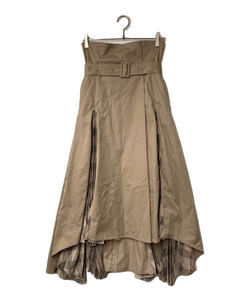 ROKH（ロク）rokh (ロク) 切替スカート ベージュ サイズ:36の古着・服飾アイテム
