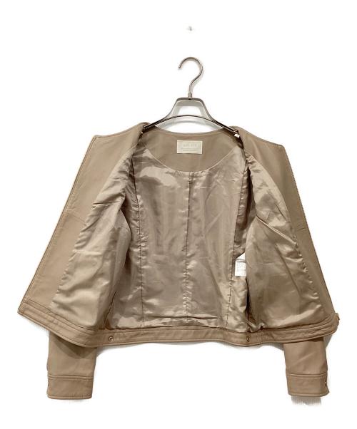 any Sis（エニィスィス）any Sis (エニィスィス) ノーカラーラムレザージャケット ベージュ サイズ:3の古着・服飾アイテム