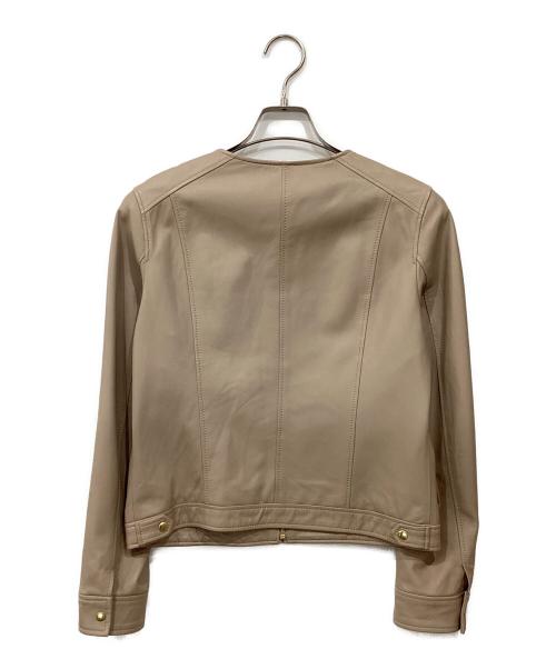 any Sis（エニィスィス）any Sis (エニィスィス) ノーカラーラムレザージャケット ベージュ サイズ:3の古着・服飾アイテム