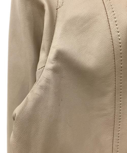 any Sis（エニィスィス）any Sis (エニィスィス) ノーカラーラムレザージャケット ベージュ サイズ:3の古着・服飾アイテム