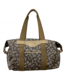 Yves Saint Laurent（イヴサンローラン）の古着「ジラフ柄 PVCボストンバッグ」｜ベージュ