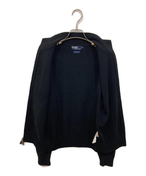RALPH LAUREN（ラルフローレン）RALPH LAUREN (ラルフローレン) エルボーパッチドライバーズニット ブラック サイズ:Mの古着・服飾アイテム