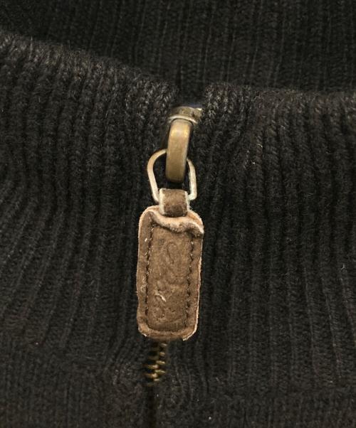 RALPH LAUREN（ラルフローレン）RALPH LAUREN (ラルフローレン) エルボーパッチドライバーズニット ブラック サイズ:Mの古着・服飾アイテム