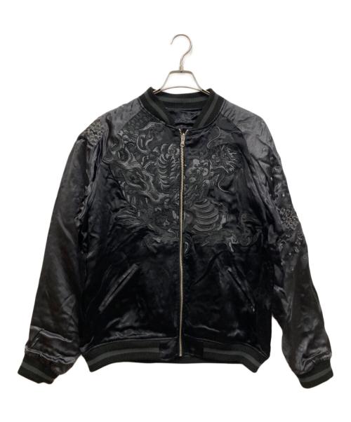 絡繰魂（カラクリタマシイ）絡繰魂 (カラクリタマシイ) 古の龍桜 リバーシブルスカジャン ブラック サイズ:XLの古着・服飾アイテム