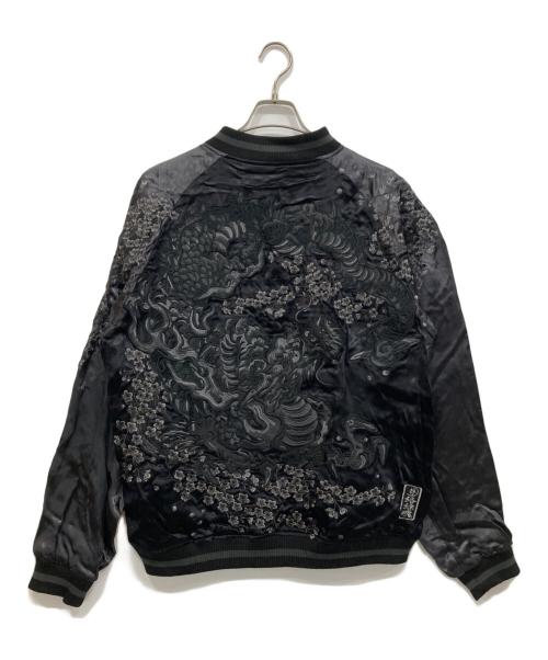 絡繰魂（カラクリタマシイ）絡繰魂 (カラクリタマシイ) 古の龍桜 リバーシブルスカジャン ブラック サイズ:XLの古着・服飾アイテム