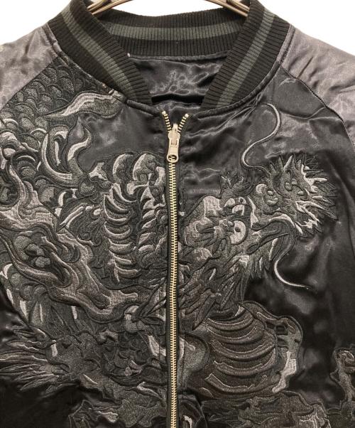 絡繰魂（カラクリタマシイ）絡繰魂 (カラクリタマシイ) 古の龍桜 リバーシブルスカジャン ブラック サイズ:XLの古着・服飾アイテム