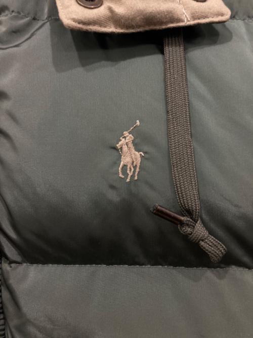 POLO RALPH LAUREN（ポロ・ラルフローレン）POLO RALPH LAUREN (ポロ・ラルフローレン) ポニー刺繍ダウンジャケット カーキ サイズ:Mの古着・服飾アイテム