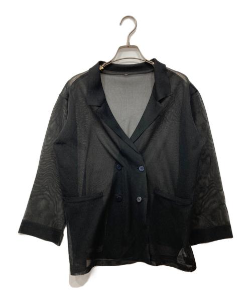 Snidel（スナイデル）Snidel (スナイデル) シースルーニットジャケット ブラック サイズ:Freeの古着・服飾アイテム