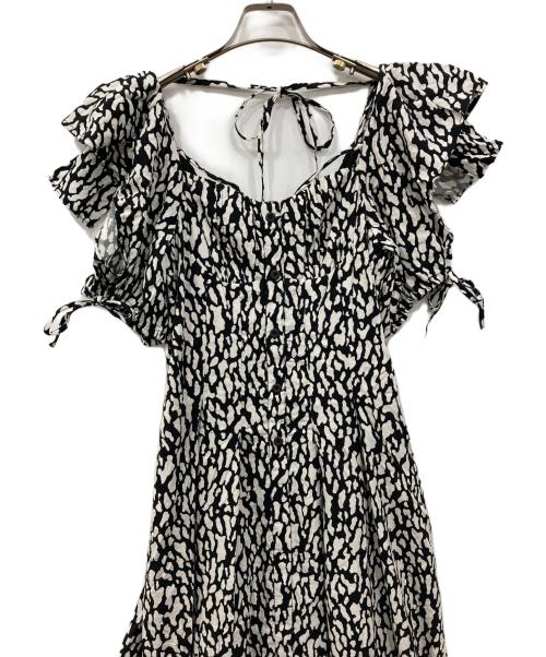 Snidel（スナイデル）Snidel (スナイデル) スクエアネックワンピース ホワイト×ブラック サイズ:1の古着・服飾アイテム