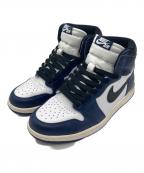 NIKEナイキ）の古着「ハイカットスニーカー」｜ホワイト×ネイビー