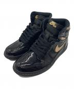 NIKEナイキ）の古着「ハイカットスニーカー」｜ブラック×ゴールド