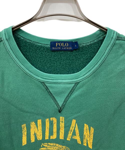 POLO RALPH LAUREN（ポロ・ラルフローレン）POLO RALPH LAUREN (ポロ・ラルフローレン) プリントスウェット グリーン サイズ:Lの古着・服飾アイテム