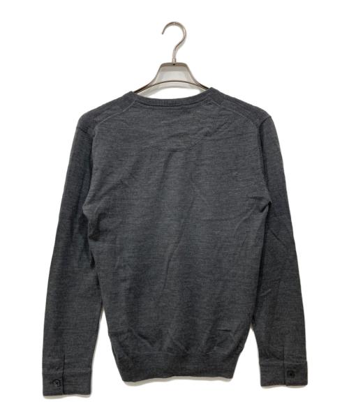BLACK LABEL CRESTBRIDGE（ブラックレーベル クレストブリッジ）BLACK LABEL CRESTBRIDGE (ブラックレーベル クレストブリッジ) Vネックニット グレー サイズ:Mの古着・服飾アイテム