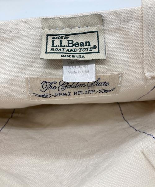 L.L.Bean（エルエルビーン）L.L.Bean (エルエルビーン) REMI RELIEF (レミレリーフ) Canvas Mini Tote Bag ベージュ×アイボリーの古着・服飾アイテム