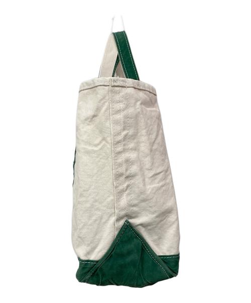 L.L.Bean（エルエルビーン）L.L.Bean (エルエルビーン) REMI RELIEF (レミレリーフ) Canvas Large Tote Bag アイボリー×グリーンの古着・服飾アイテム