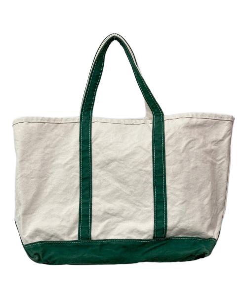 L.L.Bean（エルエルビーン）L.L.Bean (エルエルビーン) REMI RELIEF (レミレリーフ) Canvas Large Tote Bag アイボリー×グリーンの古着・服飾アイテム