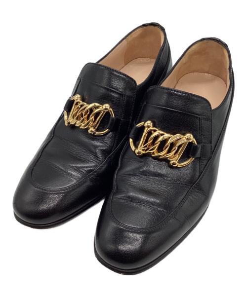 GUCCI（グッチ）GUCCI (グッチ) レザーローファー ブラック サイズ:37の古着・服飾アイテム