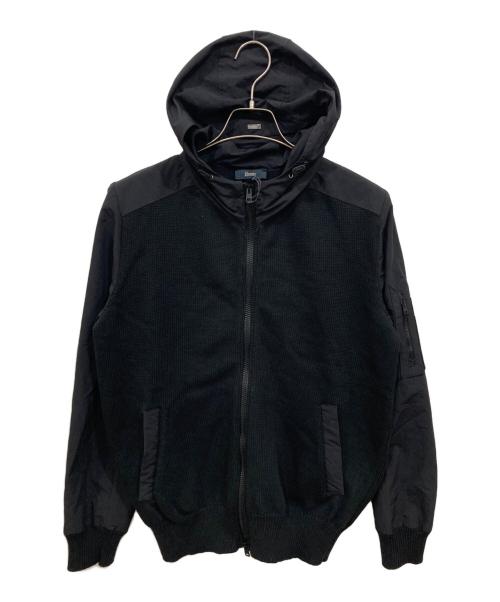 HERNO（ヘルノ）HERNO (ヘルノ) ニットコンビパーカー ブラック サイズ:50の古着・服飾アイテム