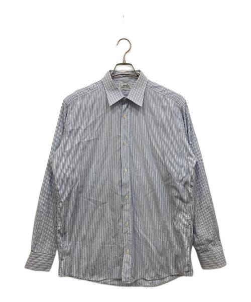 HERMES（エルメス）HERMES (エルメス) ストライプシャツ ブルー×ホワイト サイズ:42の古着・服飾アイテム