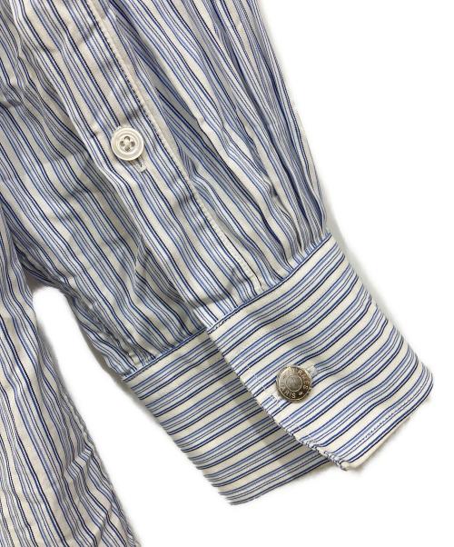 HERMES（エルメス）HERMES (エルメス) ストライプシャツ ブルー×ホワイト サイズ:42の古着・服飾アイテム