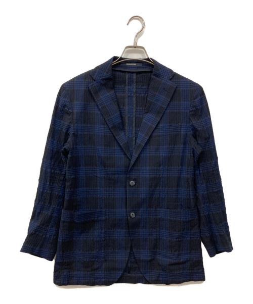 TAGLIATORE（タリアトーレ）TAGLIATORE (タリアトーレ) テーラードジャケット ブラック×ブルー サイズ:44の古着・服飾アイテム