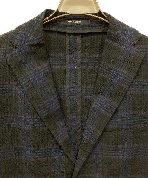 TAGLIATORE（タリアトーレ）TAGLIATORE (タリアトーレ) テーラードジャケット ブラック×ブルー サイズ:44の古着・服飾アイテム