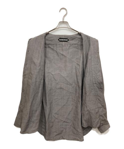 AUBERGE（オーベルジュ）AUBERGE (オーベルジュ) リネンスタンドカラー シャツ グレー サイズ:40の古着・服飾アイテム