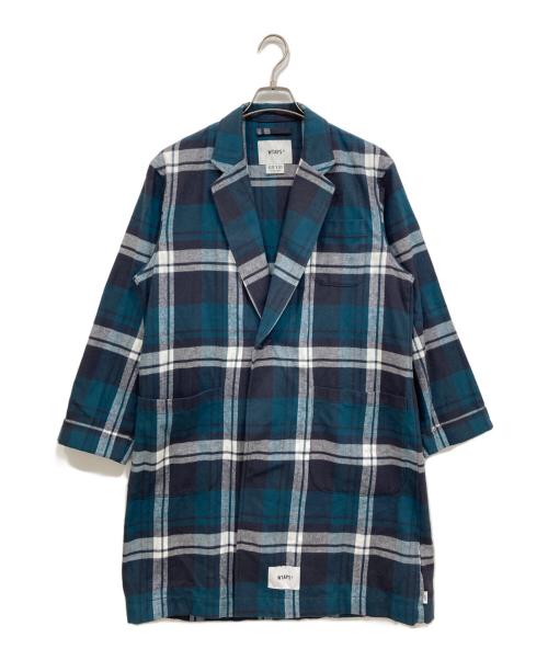 WTAPS（ダブルタップス）WTAPS (ダブルタップス) フランネルチェックガウンコート ブルー×ホワイト サイズ:X01の古着・服飾アイテム
