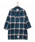 WTAPS（ダブルタップス）の古着「フランネルチェックガウンコート」｜ブルー×ホワイト