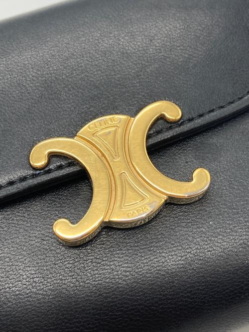 CELINE（セリーヌ）CELINE (セリーヌ) スモール フラップウォレット トリオンフ ブラックの古着・服飾アイテム