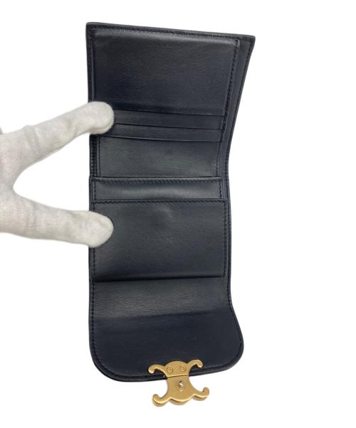 CELINE（セリーヌ）CELINE (セリーヌ) スモール フラップウォレット トリオンフ ブラックの古着・服飾アイテム