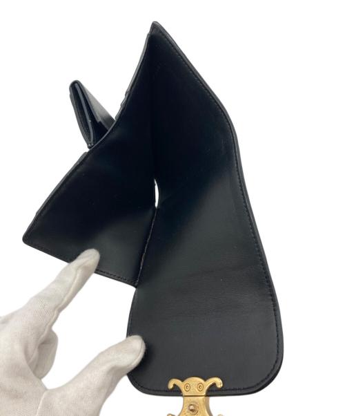 CELINE（セリーヌ）CELINE (セリーヌ) スモール フラップウォレット トリオンフ ブラックの古着・服飾アイテム