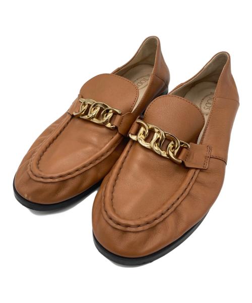 TOD'S（トッズ）TOD'S (トッズ) チェーンビットローファー ベージュ サイズ:38の古着・服飾アイテム