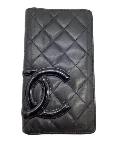 CHANEL（シャネル）CHANEL (シャネル) 二つ折り長財布 ブラックの古着・服飾アイテム