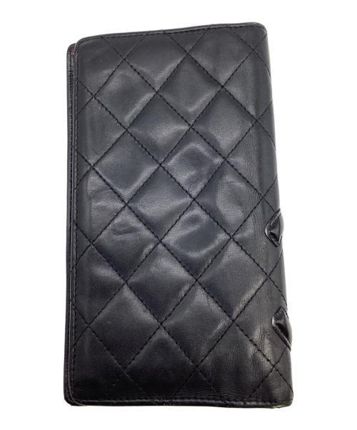 CHANEL（シャネル）CHANEL (シャネル) 二つ折り長財布 ブラックの古着・服飾アイテム