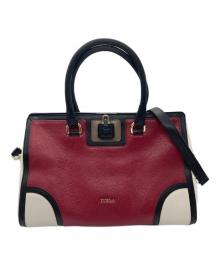FURLA（フルラ）の古着「2WAYバッグ」｜レッド×ホワイト