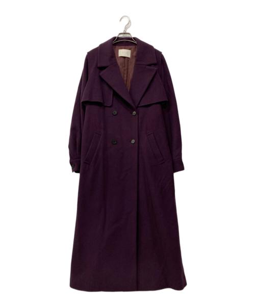 PUBLIC TOKYO（パブリックトウキョウ）PUBLIC TOKYO (パブリックトウキョウ) オーバーヨークウールコート パープル サイズ:02の古着・服飾アイテム
