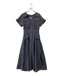 Apuweiser-riche（アプワイザーリッシェ）の古着「半袖ワークシャツワンピース」｜グレー