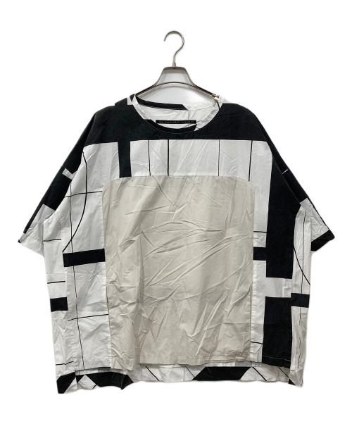 My Beautiful Landlet（マイビューティフルランドレット）My Beautiful Landlet (マイビューティフルランドレット) 切替ビッグTシャツ ブラック×ホワイト サイズ:Freeの古着・服飾アイテム