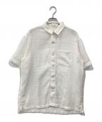 ）の古着「Mesh Stripe S/S Shirt / メッシュストライプS/Sシャツ」｜ホワイト