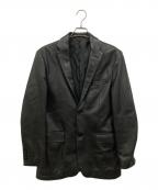 BURBERRY BLACK LABELバーバリーブラックレーベル）の古着「レザーテーラードジャケット」｜ブラック