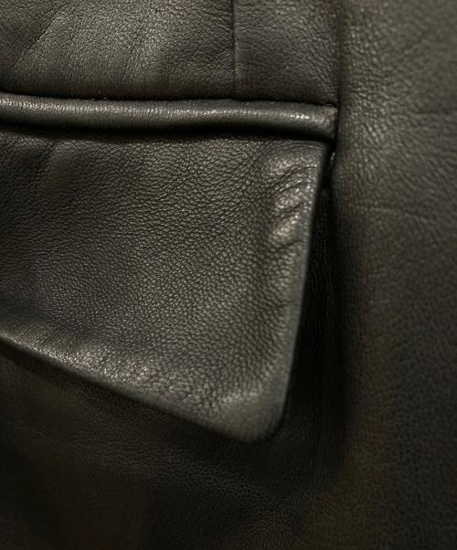 BURBERRY BLACK LABEL（バーバリーブラックレーベル）BURBERRY BLACK LABEL (バーバリーブラックレーベル) レザーテーラードジャケット ブラック サイズ:Lの古着・服飾アイテム