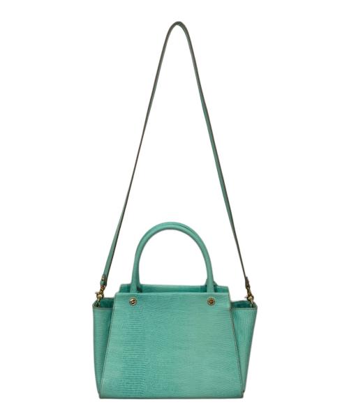 PELLE MORBIDA（ペッレモルビダ）PELLE MORBIDA (ペッレモルビダ) リザード型押しレザーショルダーバッグ ブルーの古着・服飾アイテム