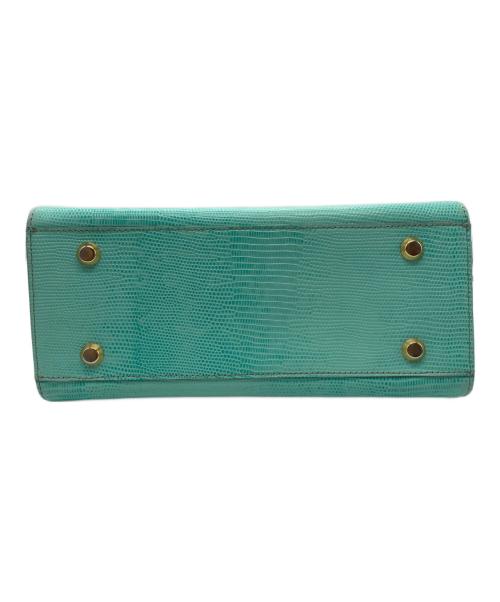 PELLE MORBIDA（ペッレモルビダ）PELLE MORBIDA (ペッレモルビダ) リザード型押しレザーショルダーバッグ ブルーの古着・服飾アイテム