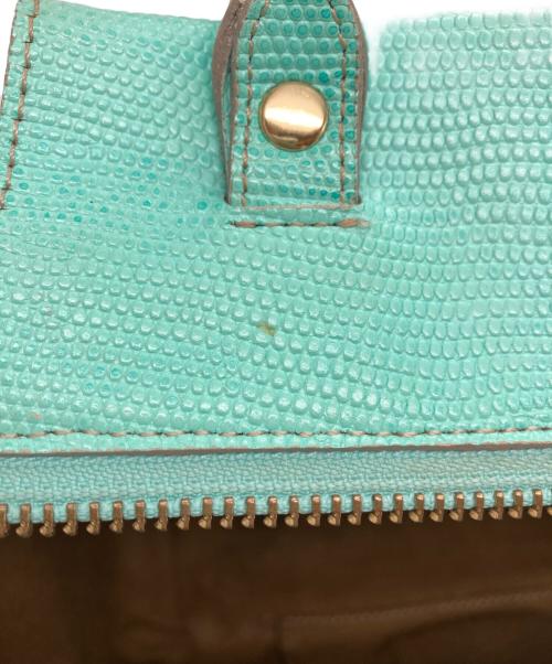 PELLE MORBIDA（ペッレモルビダ）PELLE MORBIDA (ペッレモルビダ) リザード型押しレザーショルダーバッグ ブルーの古着・服飾アイテム