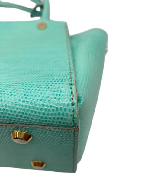 PELLE MORBIDA（ペッレモルビダ）PELLE MORBIDA (ペッレモルビダ) リザード型押しレザーショルダーバッグ ブルーの古着・服飾アイテム