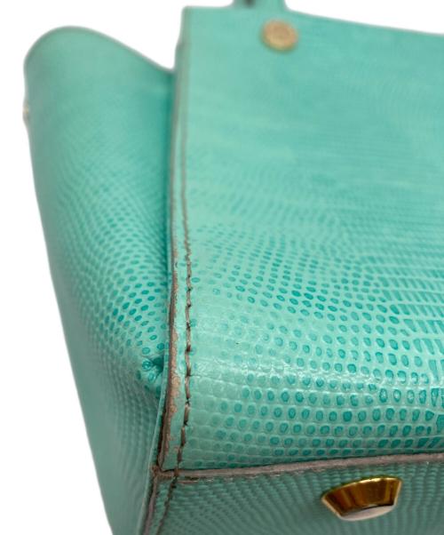 PELLE MORBIDA（ペッレモルビダ）PELLE MORBIDA (ペッレモルビダ) リザード型押しレザーショルダーバッグ ブルーの古着・服飾アイテム