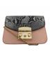 中古・古着 FURLA (フルラ) メトロポリス チェーンショルダーバッグ ホワイト×ピンク：8000円