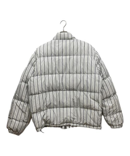 stussy（ステューシー）stussy (ステューシー) ストライプダウンパファージャケット ブルー×ホワイト サイズ:XLの古着・服飾アイテム